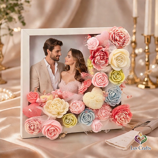 Blossom Frame – Personalized Soy Flower Candle Art