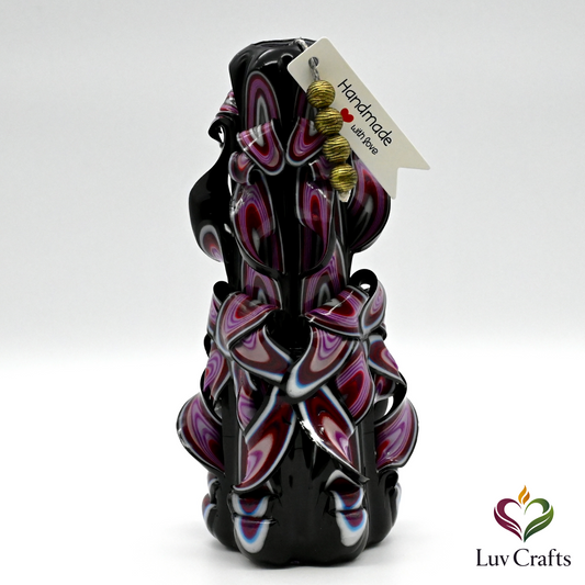 Midnight Plum Ribbons – Hand-Carved Luxury Candle
