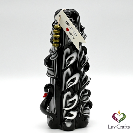 Noir Swan Ribbons – Hand-Carved Luxury Candle