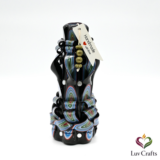Midnight Spectrum Ribbons – Hand-Carved Luxury Candle