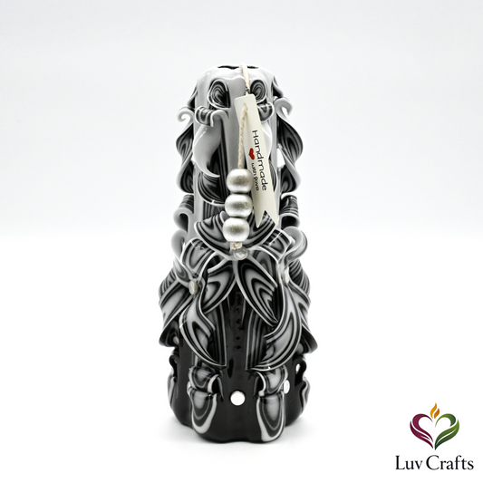 Noir Ivory Ribbons – Hand-Carved Luxury Candle