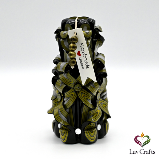 Olive Noir Ribbons – Hand-Carved Luxury Candle