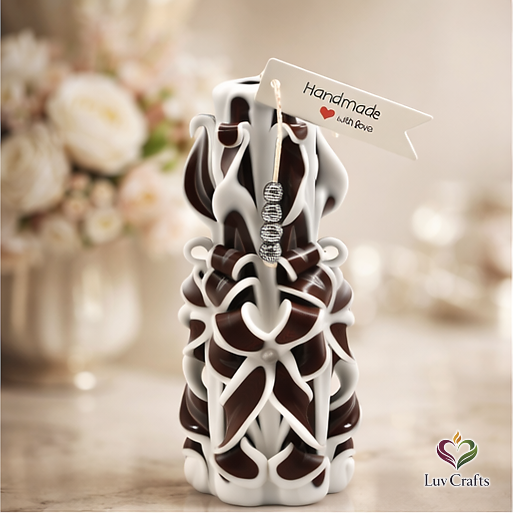 Smoked Cocoa Ribbons – Hand-Carved Luxury Candle