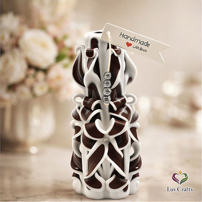Smoked Cocoa Ribbons – Hand-Carved Luxury Candle