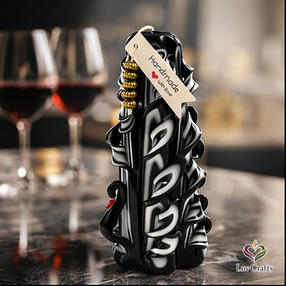 Noir Swan Ribbons – Hand-Carved Luxury Candle