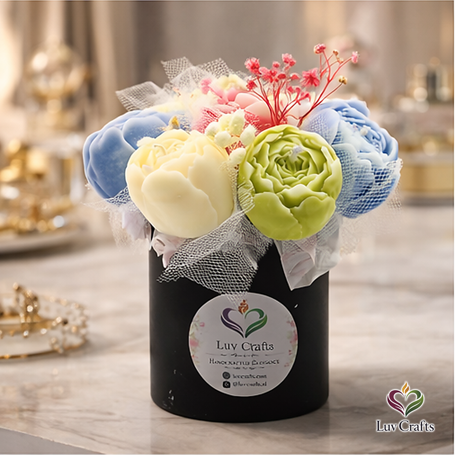Pastel Garden Petite Bloom Box – Small Luxury Flower Candle Bouquet