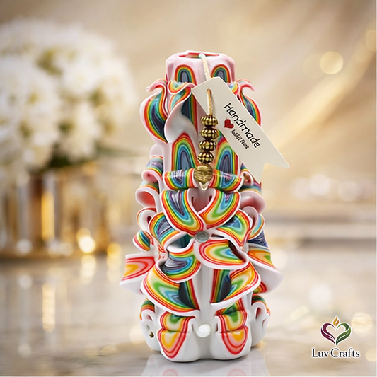 Spectrum Ribbons – Hand-Carved Luxury Candle