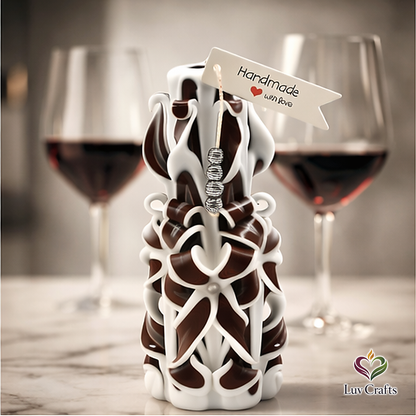 Smoked Cocoa Ribbons – Hand-Carved Luxury Candle