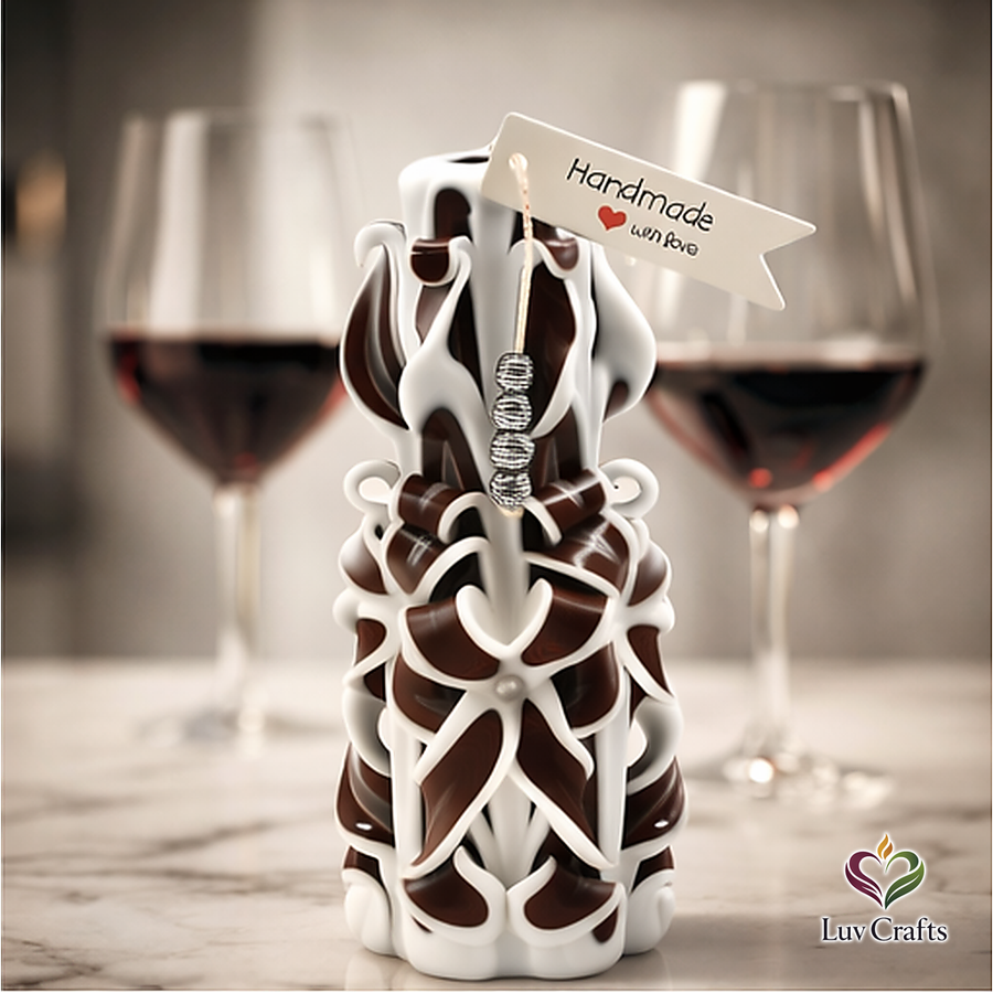 Smoked Cocoa Ribbons – Hand-Carved Luxury Candle