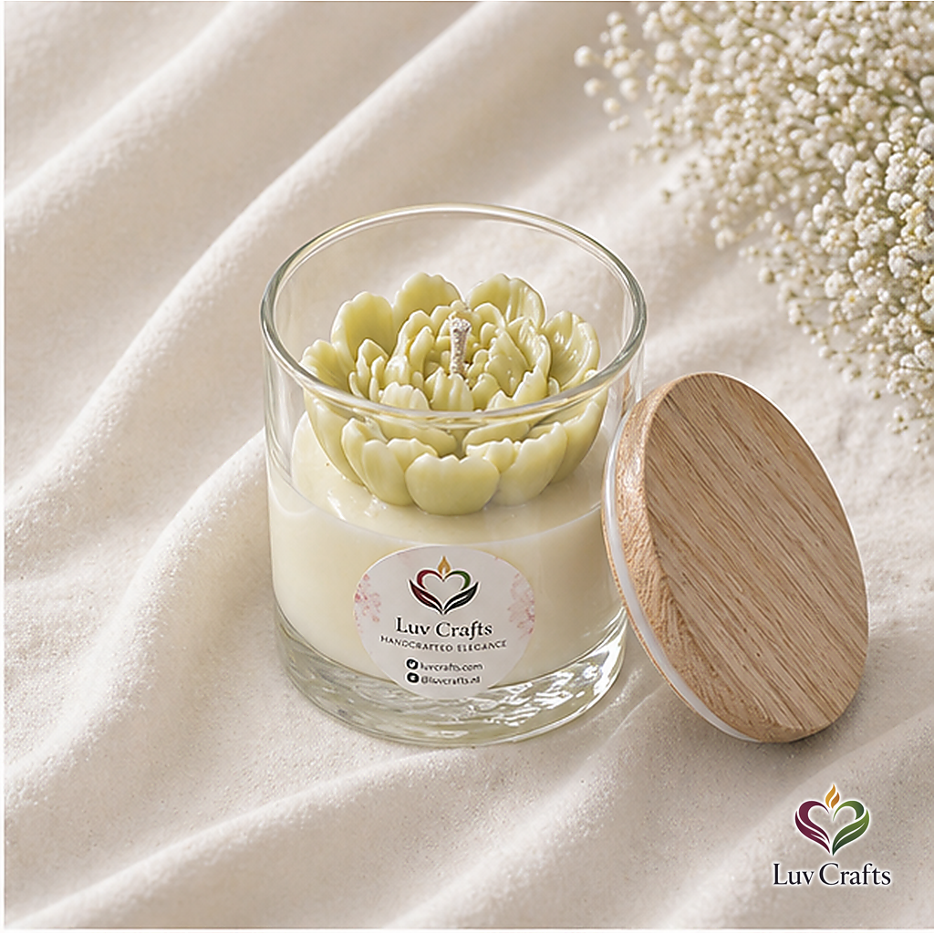 Soft Olive Heart Peony