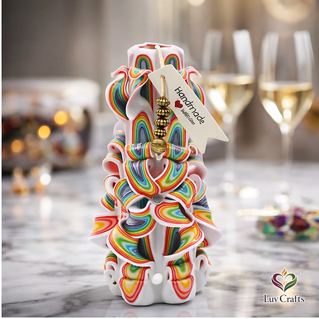Spectrum Ribbons – Hand-Carved Luxury Candle