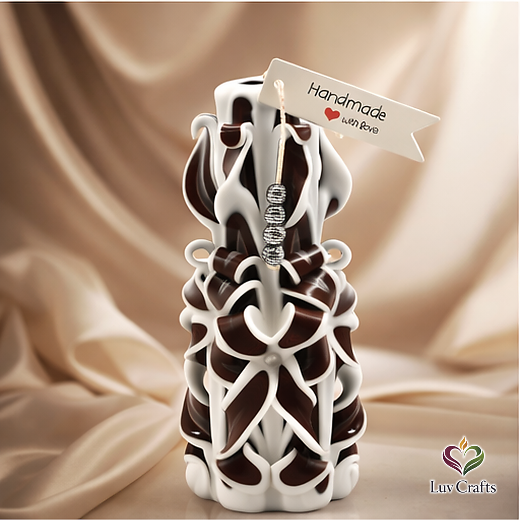 Smoked Cocoa Ribbons – Hand-Carved Luxury Candle