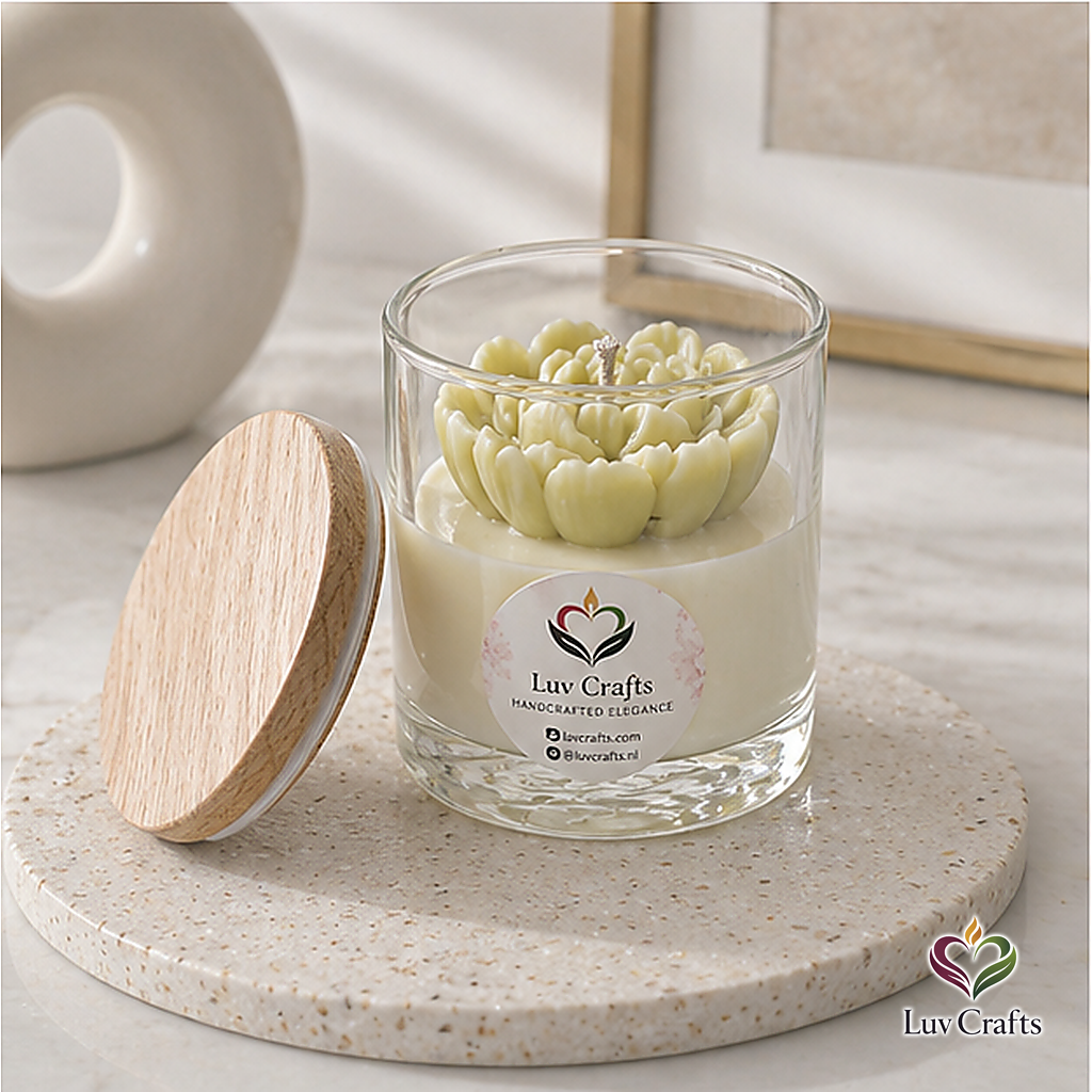 Soft Olive Heart Peony