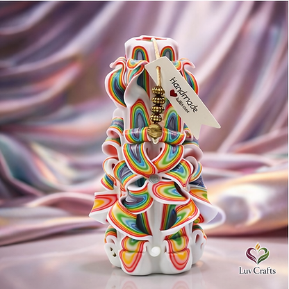 Spectrum Ribbons – Hand-Carved Luxury Candle
