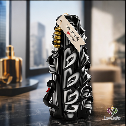 Noir Swan Ribbons – Hand-Carved Luxury Candle