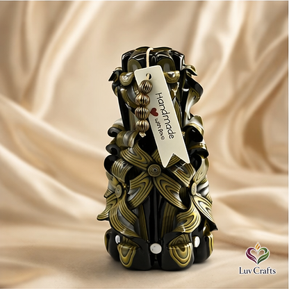 Olive Noir Ribbons – Hand-Carved Luxury Candle