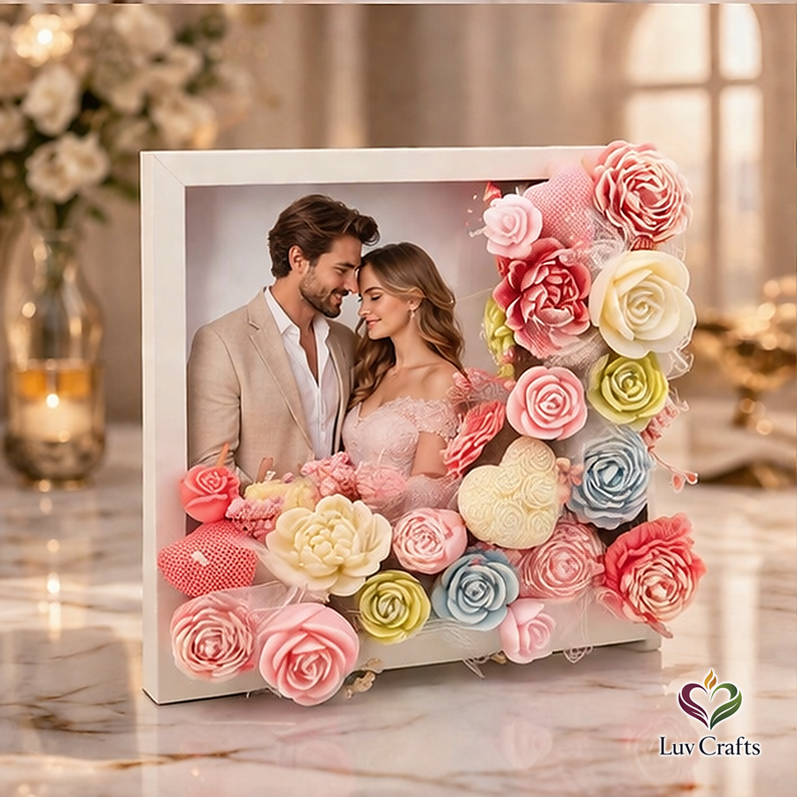 Blossom Frame – Personalized Soy Flower Candle Art