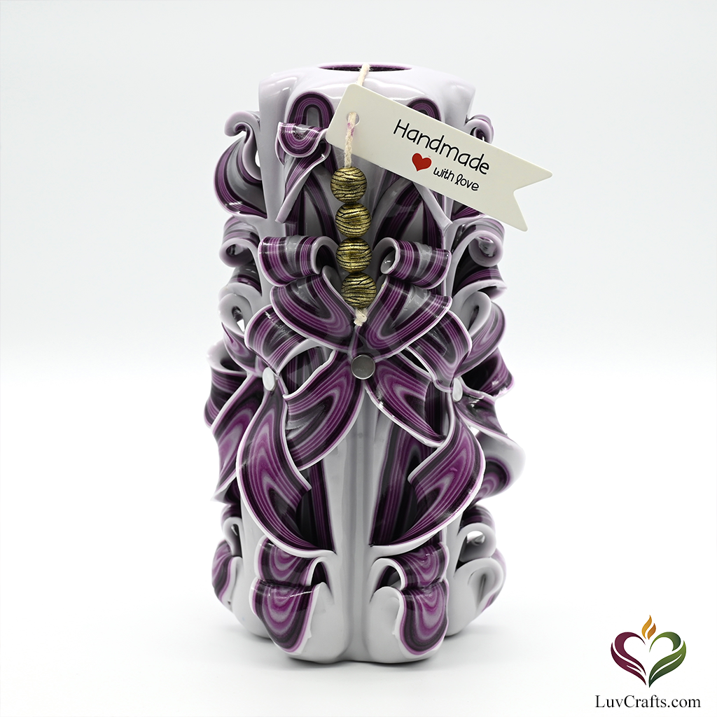 Amethyst Purple Ribbons – Hand-Carved Luxury Candle