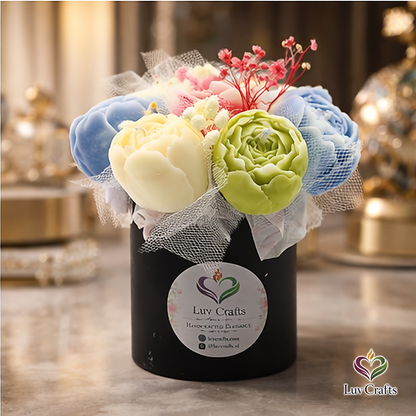 Pastel Garden Petite Bloom Box – Small Luxury Flower Candle Bouquet