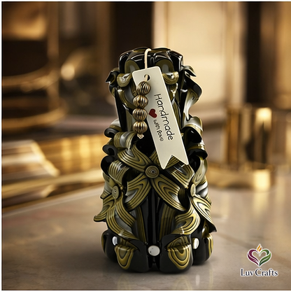 Olive Noir Ribbons – Hand-Carved Luxury Candle