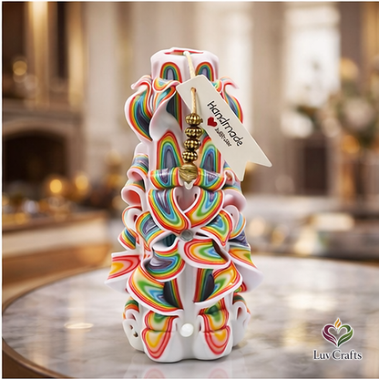 Spectrum Ribbons – Hand-Carved Luxury Candle