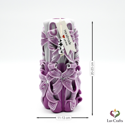 Royal Purple Ribbons – Hand-Carved Luxury Candle