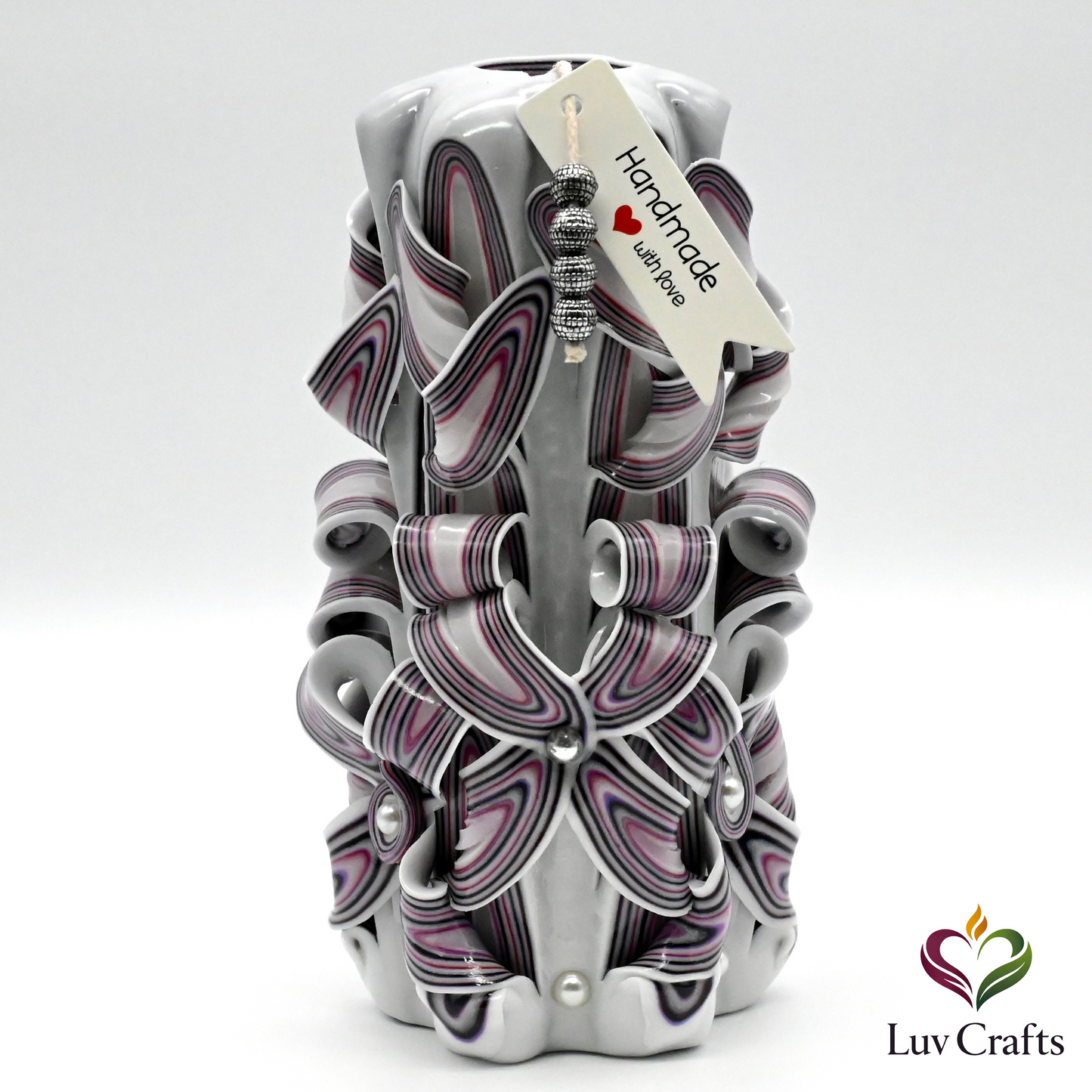 Midnight Violet Ribbons – Hand-Carved Luxury Candle