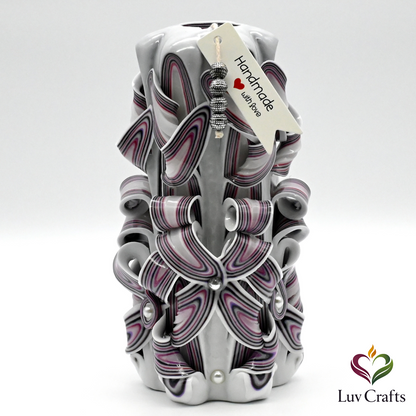 Midnight Violet Ribbons – Hand-Carved Luxury Candle