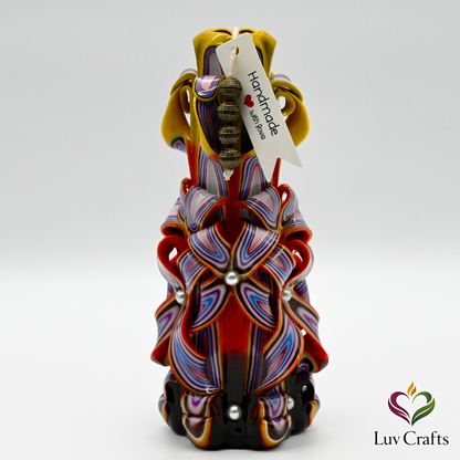 Golden Ember Ribbons – Hand-Carved Luxury Candle