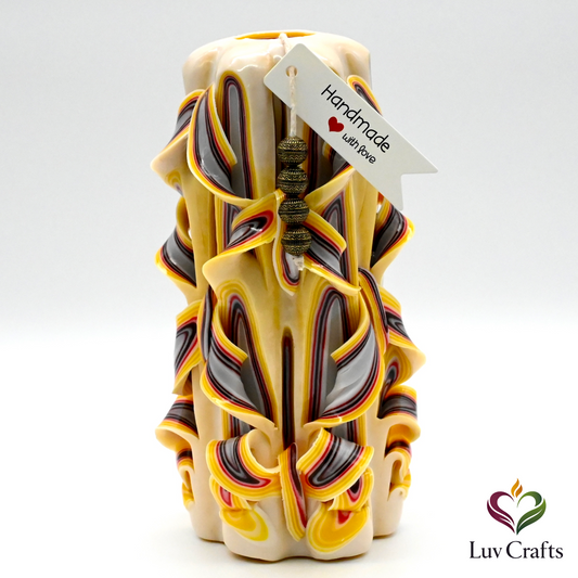 Solar Veil Ribbons – Hand-Carved Luxury Candle