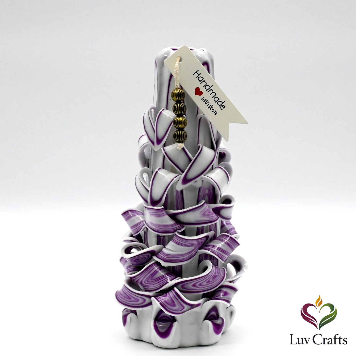 Violet Mist Ribbons – Hand-Carved Luxury Candle