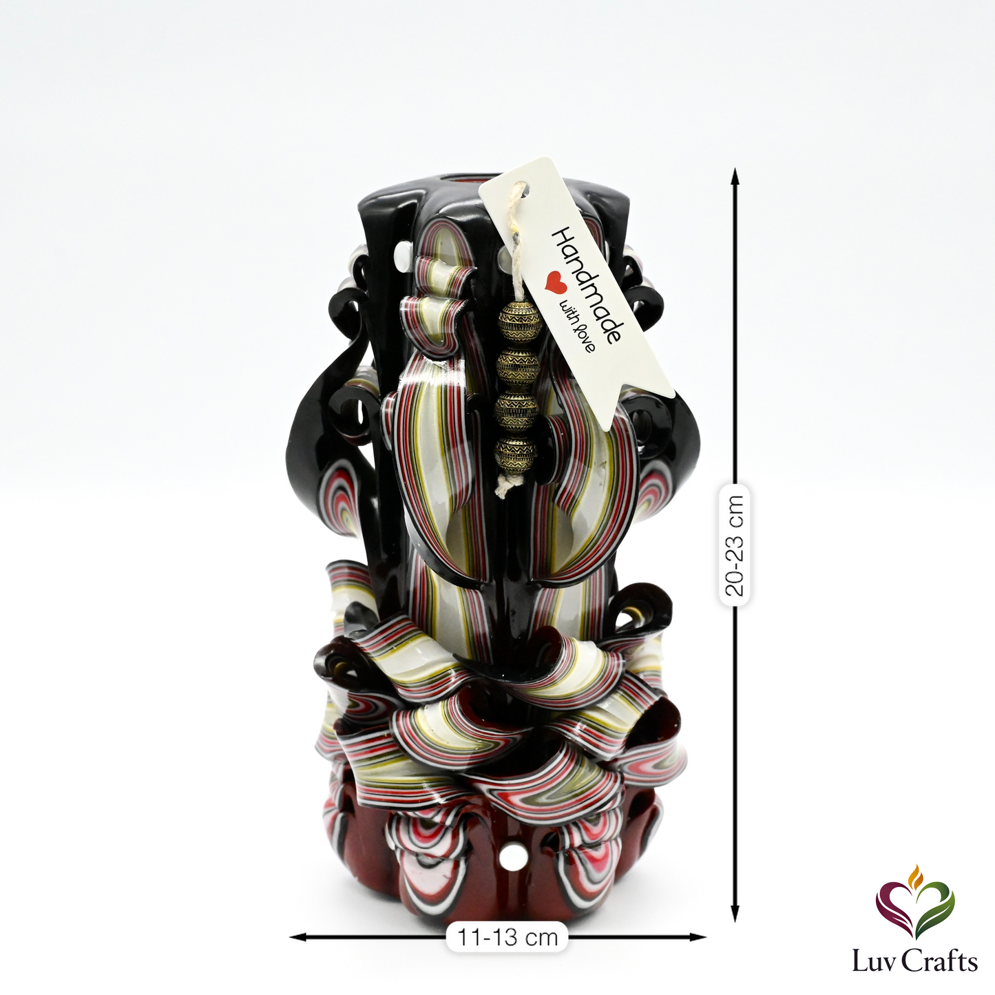 Crimson Noir Ribbons – Hand-Carved Luxury Candle