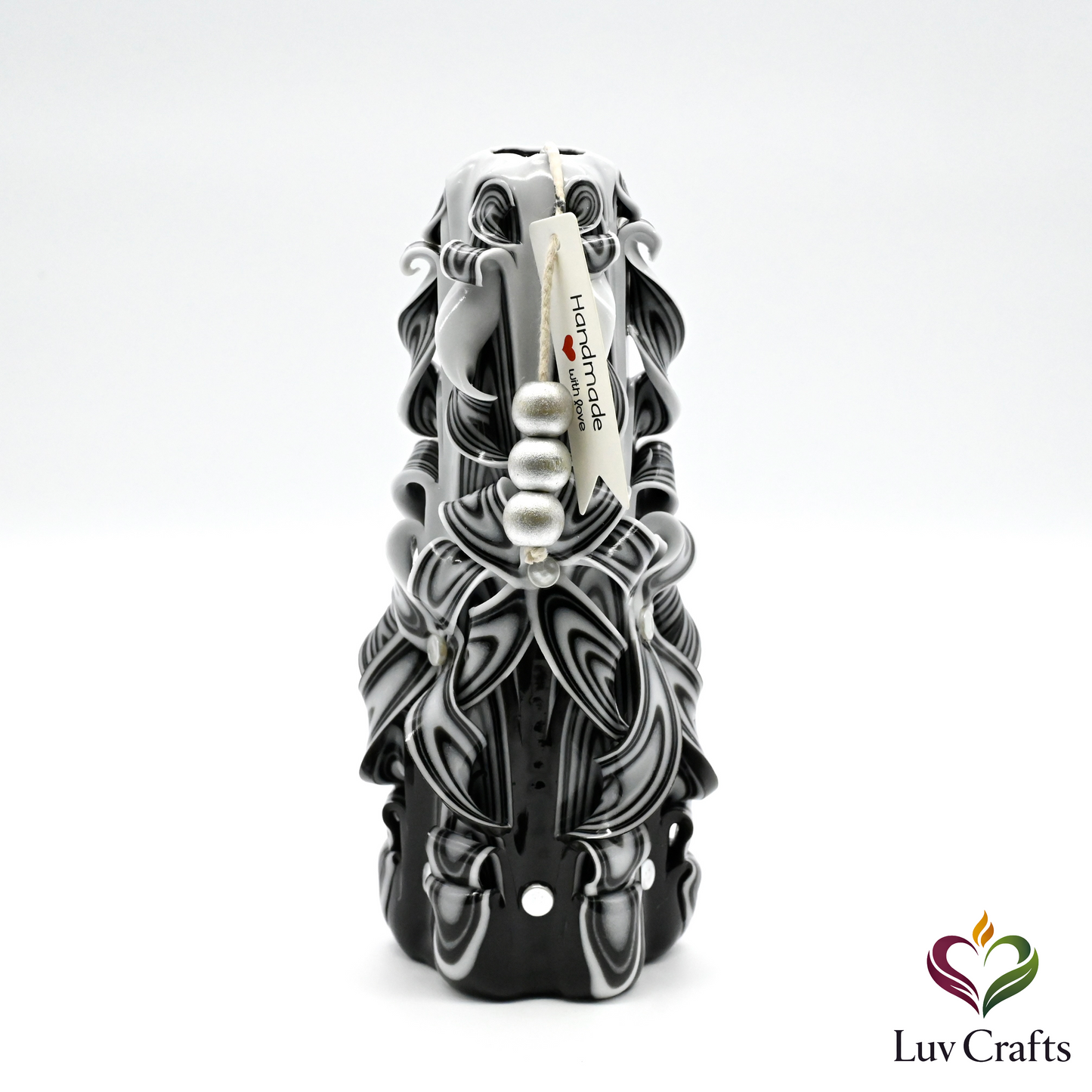 Noir Ivory Ribbons – Hand-Carved Luxury Candle