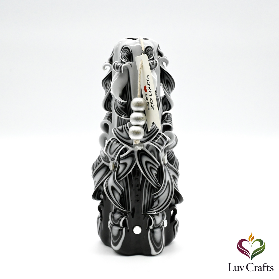 Noir Ivory Ribbons – Hand-Carved Luxury Candle