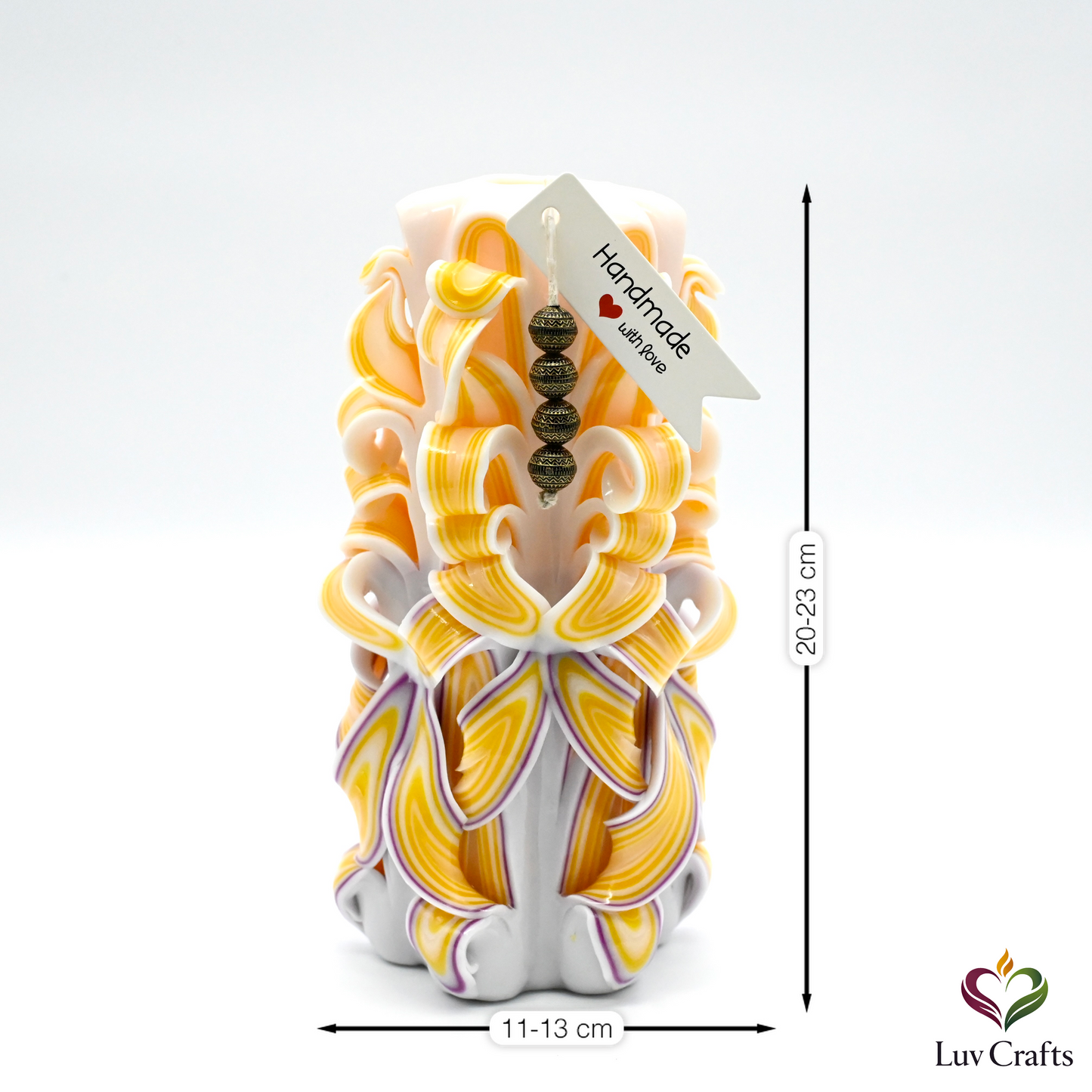 Sunlit Ivory Ribbons – Hand-Carved Luxury Candle