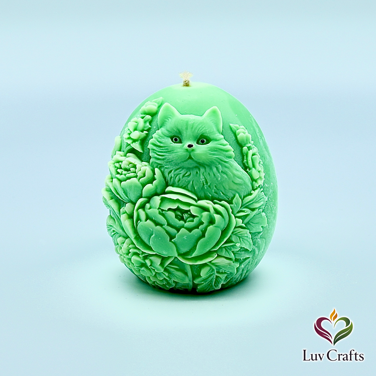 Mint Green Easter Egg Candle – Sculpted Luxury Edition