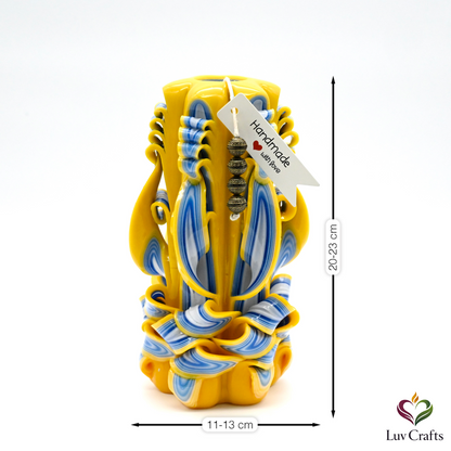 Golden Yellow Ribbons – Hand-Carved Luxury Candle