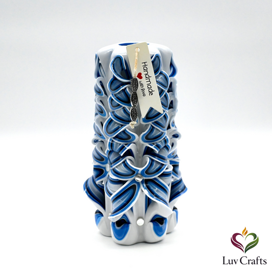 Arctic Blue Ribbons – Hand-Carved Luxury Candle