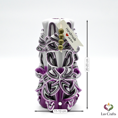 Velvet Amethyst Ribbons – Hand-Carved Luxury Candle