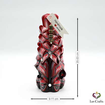 Scarlet Noir Ribbons – Hand-Carved Luxury Candle