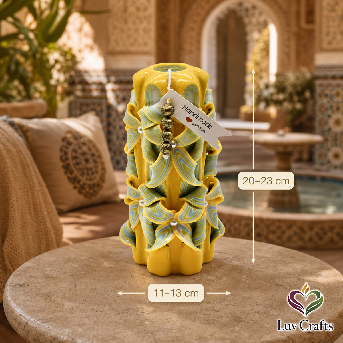 Golden Horizon Ribbons – Hand-Carved Luxury Candle (Extra Large)