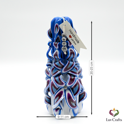 Indigo Mist Ribbons – Hand-Carved Luxury Candle