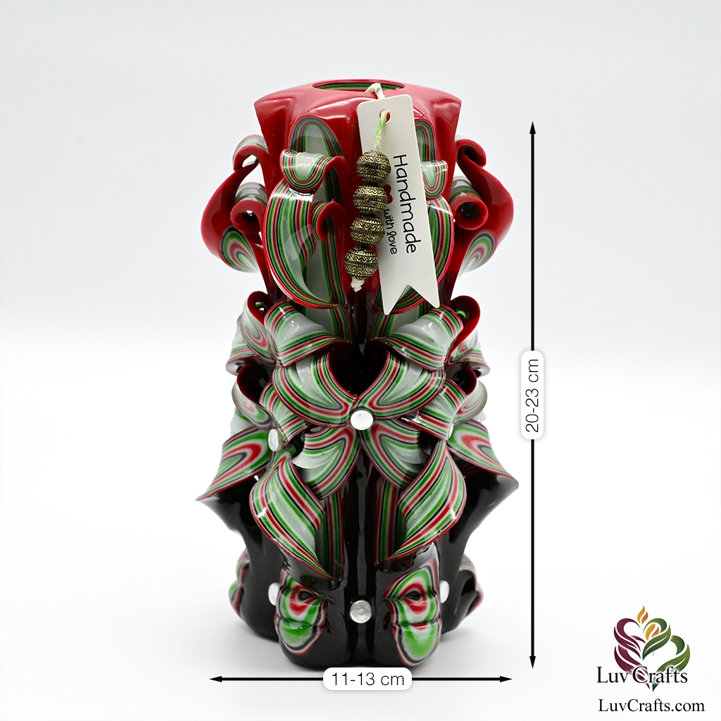 Crimson Red Ribbons – Hand-Carved Luxury Candle