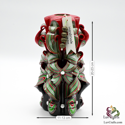 Crimson Red Ribbons – Hand-Carved Luxury Candle