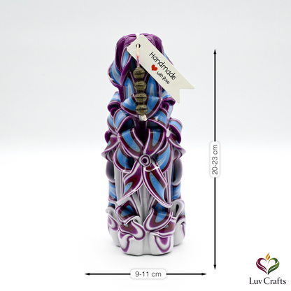 Velvet Indigo Ribbons – Hand-Carved Luxury Candle