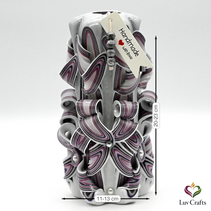 Midnight Violet Ribbons – Hand-Carved Luxury Candle