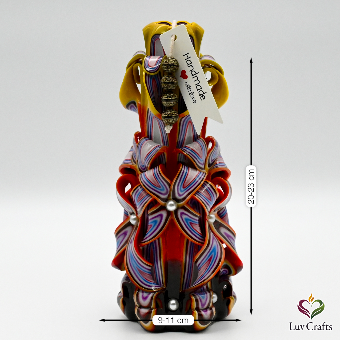 Golden Ember Ribbons – Hand-Carved Luxury Candle