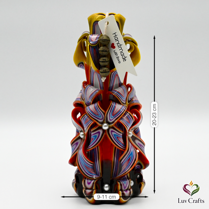 Golden Ember Ribbons – Hand-Carved Luxury Candle