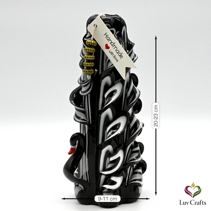 Noir Swan Ribbons – Hand-Carved Luxury Candle