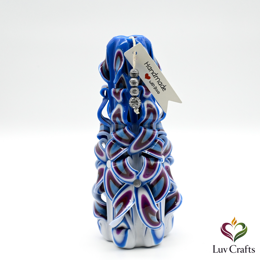 Indigo Mist Ribbons – Hand-Carved Luxury Candle